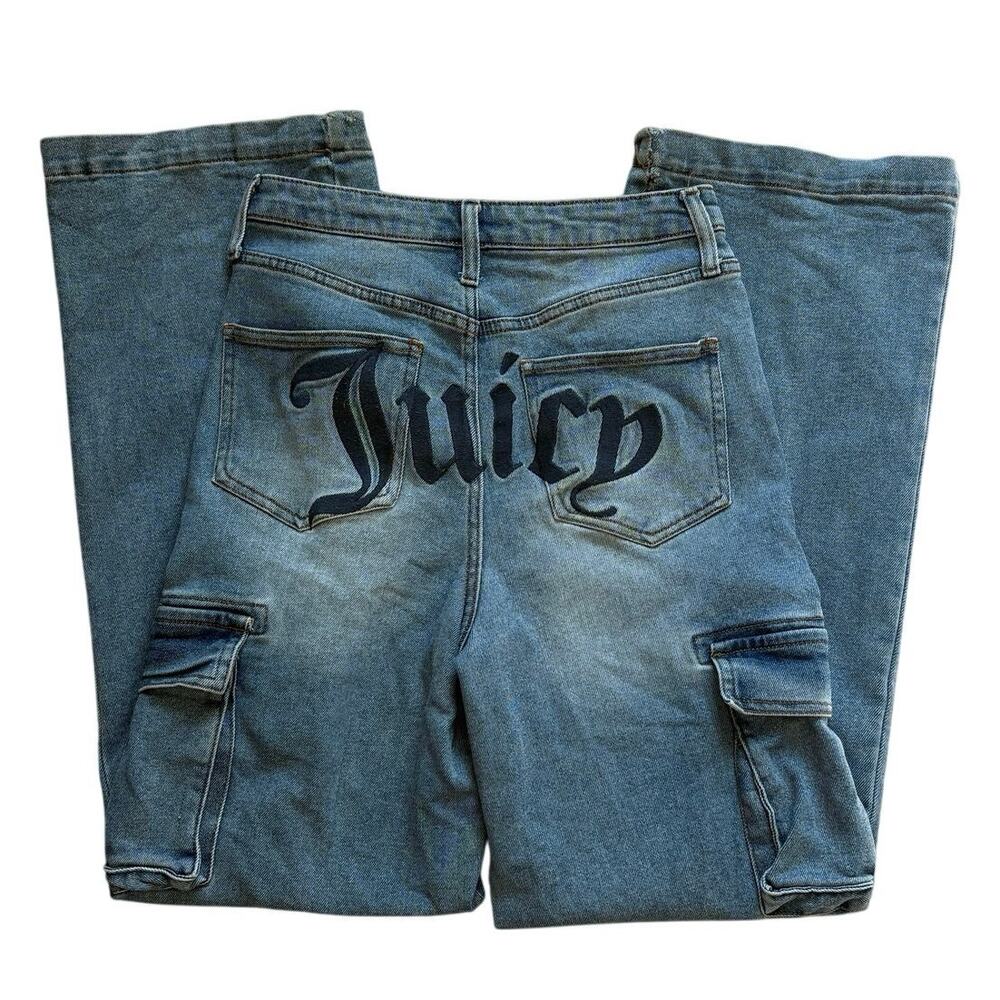 Juicy Couture Wide Legs Cargo Denim Jeans JUICY Size 7/28